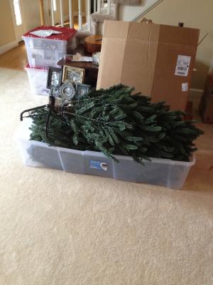 Christmas Tree Storage Box with Wheels | The Container Store