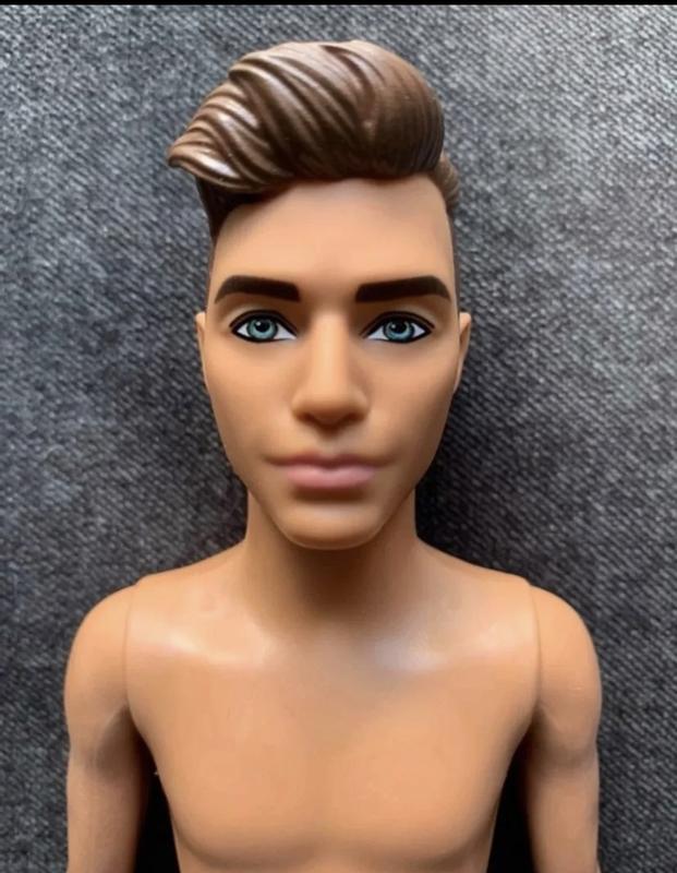 Mattel Barbie Ken Doll Molded Brunette Hair Brown Eyes