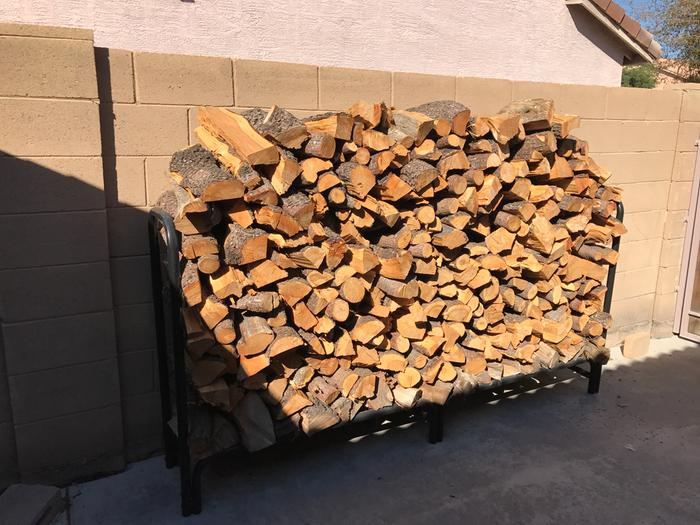 Roughneck Covered Firewood Rack — 8ft.L, Model 90351 Wood Racks