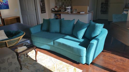casual contemporary turquoise sofa bed marana