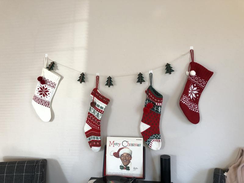 Stocking hanging without a mantle