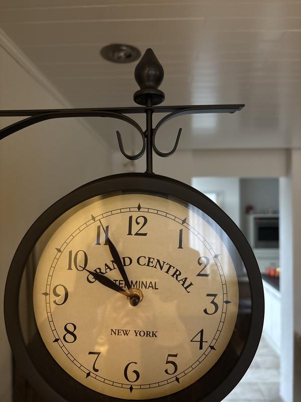 Horloge Murale H31cm Métal Double Face de Gare Rétro Style Antique