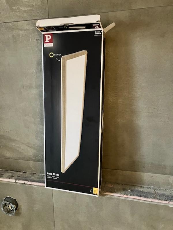Paulmann LED-paneel Atria Shine Backlight IP44 hoekig 580x200mm 22W 2300lm 4000K Houtlook 71036