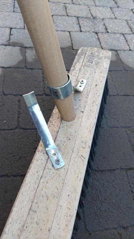 Straatbezem piassava 30 cm, met steel, 4x