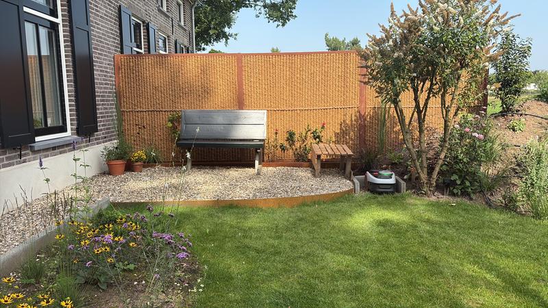 GartenAZ Gazonrand, metaal, cortenstaal, 103 x 13 cm, nuttige lengte 50 m, flexibele gazonbegrenzing van weerbestendig materiaal voor een schone