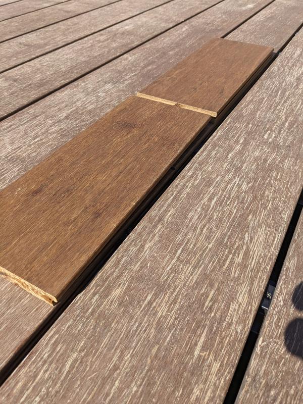 Konsta Terrassendiele Bambus Vollprofil geriffelt/glatt 1860 x 139 x 18 mm  hellbraun - HORNBACH