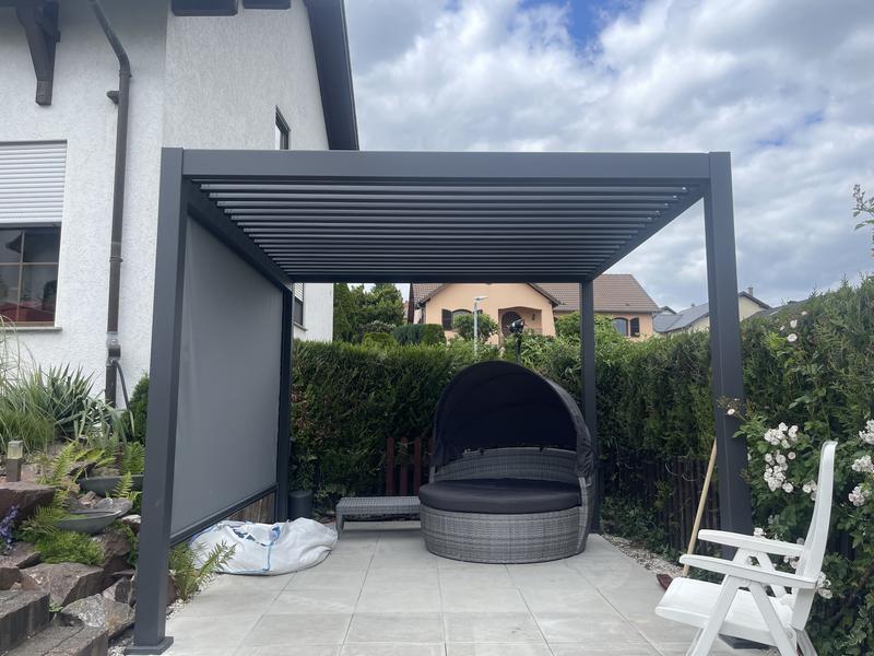 90% Sichtschutzstoff 3x3 M, Beige - Mit Ösen, Für Terrasse, Pergola & Balkon