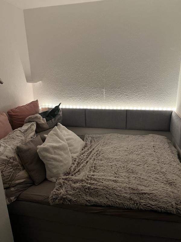 Wandkissen Kingston hellgrau Gewebte-Optik 30 x 90 cm