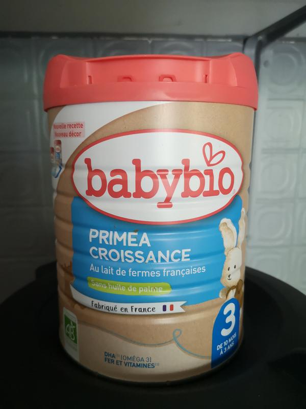 Babybio - Lait Infantile - Primea 3ème âge Croissance- 800g - dès 1 Mois -  BIO - Fabriqué en France - Sans Huile de Palme - Lot de 6 - Achat /