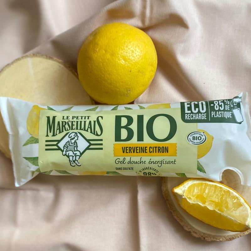 Le Petit Marseillais Gel Douche Énergisant Verveine Citron Eco Recharge Bio  250 ml
