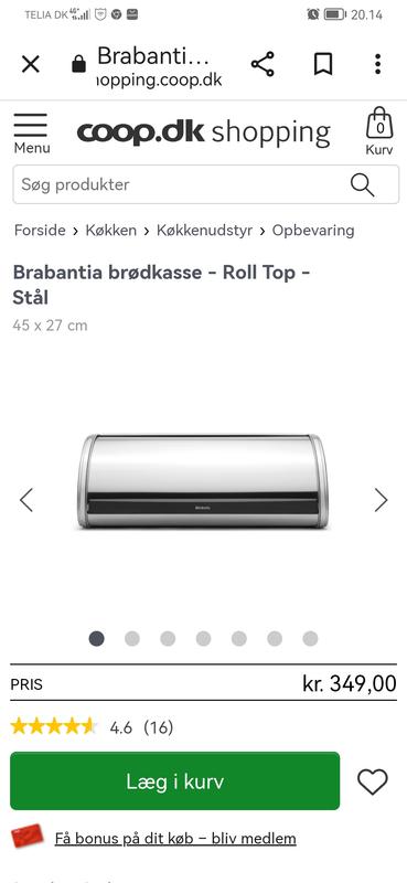 Brabantia brødkasse - Roll Top - | produktet online | Coop.dk