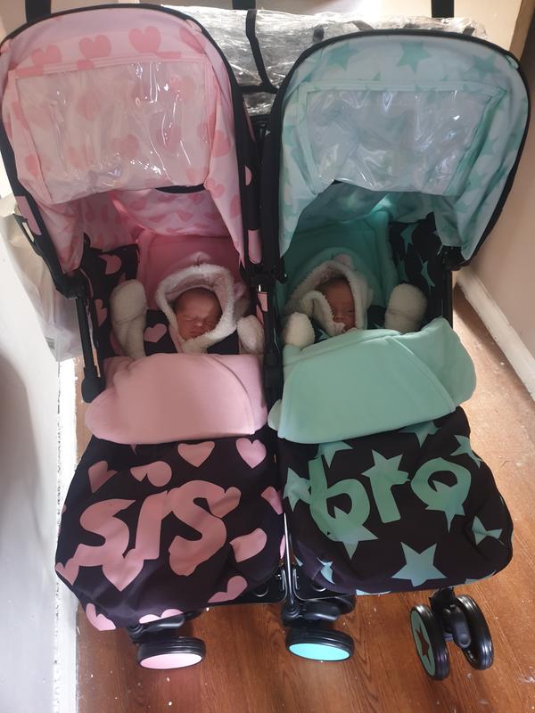 cosatto bro sis double buggy