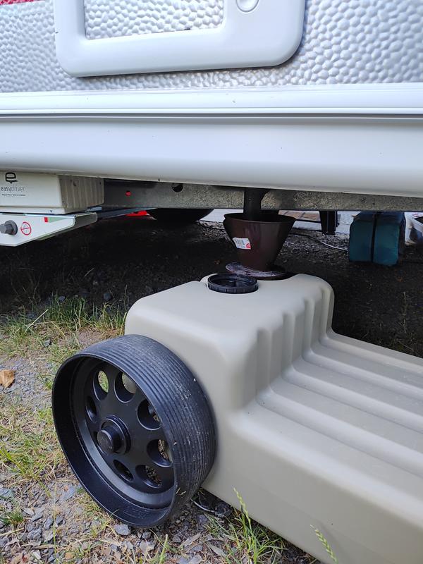 Abwassertank Wastemaster mit Rädern Grauwasser Wohnmobil Wohnwagen Caravan  Boot grau 38 Liter