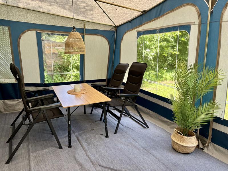 DEFA BLS Bambus Tisch, verstellbar bei Camping Wagner Campingzubehr