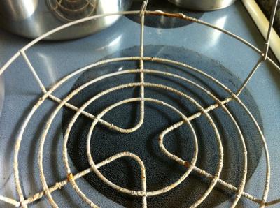 you can see the coating bubbling and coming off