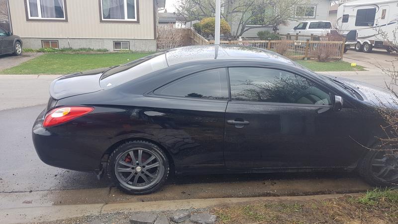 Left panel is polished, door is not.