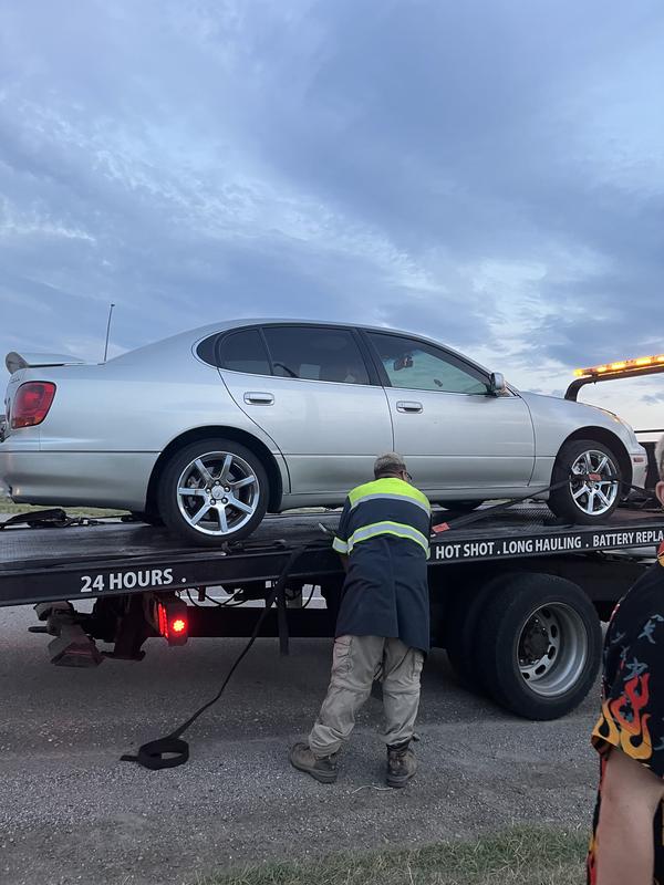 getting towed to the shop