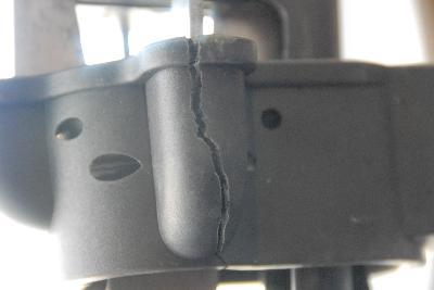 Broken plastic at base