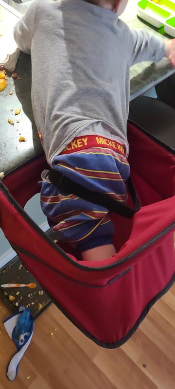 Even with the straps as tight as possible he slips out