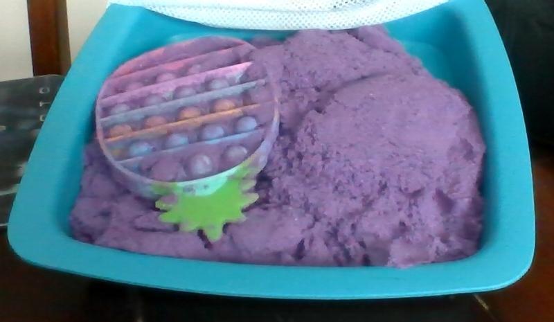 pink & blue sand mixed together!