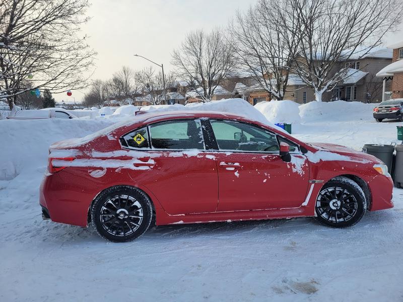 Winter Edge II tires on my WRX in the Barrie, Ontario winter.
