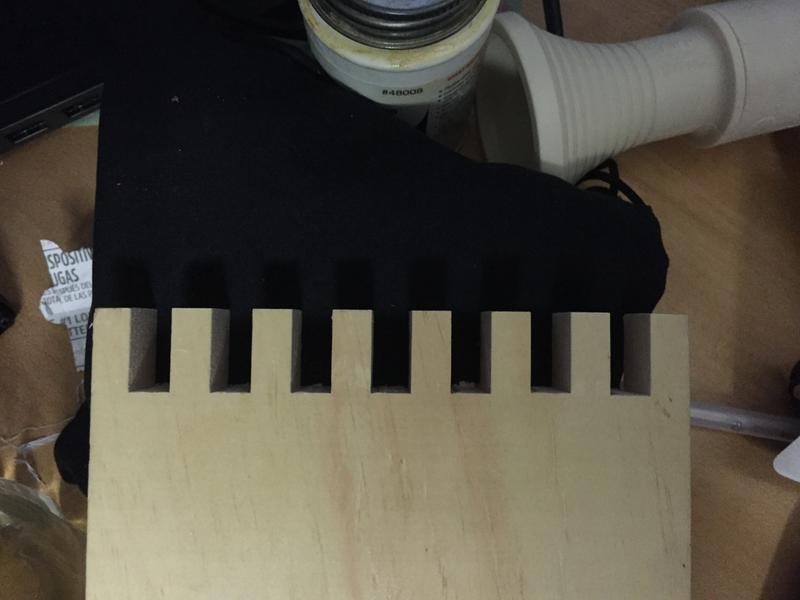 The first box joint with the Mastercraft Dado Set.