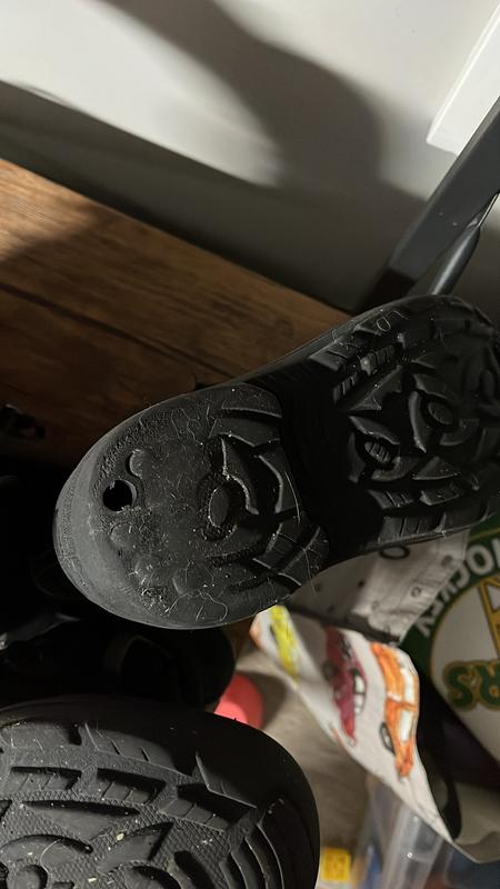 Both sets of boots had exact same hole with starts of others.