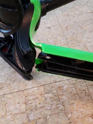 Broken base of the ski scooter