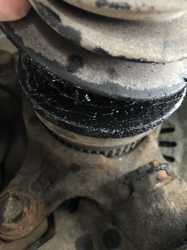 Failed outside CV axle boot. Less then 6000km