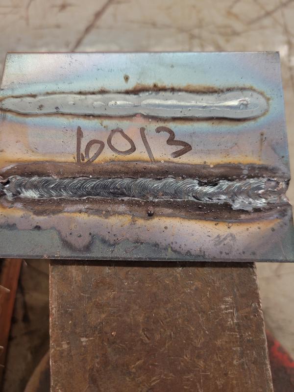 First couple of welds while setting the welder up