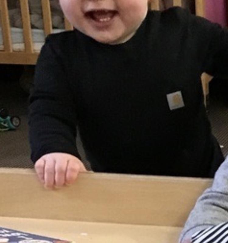 he loves his carhartt onsie!