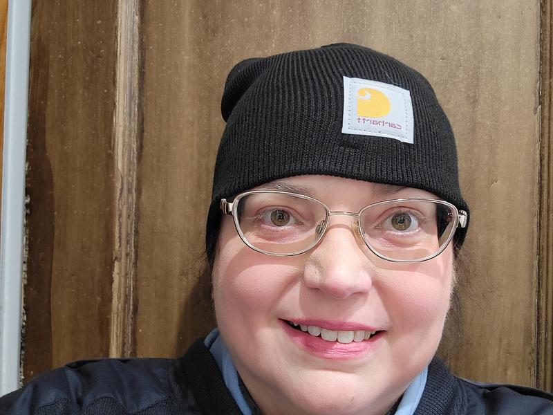 At home wearing my beanie