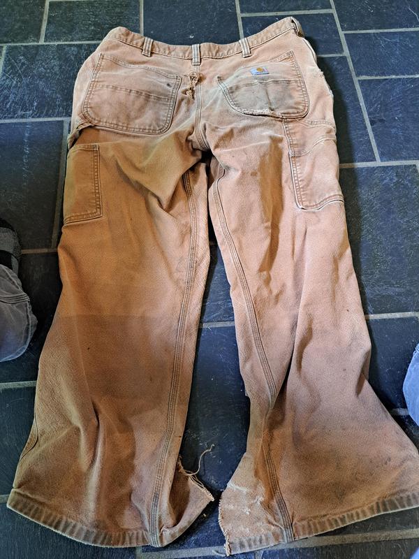 Rear of jeans after being cut off by the trauma team