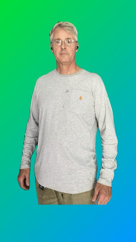 I'm 6'4" tall and a medium build, your shirt fits just great. Sorry for the look but the lawns done.