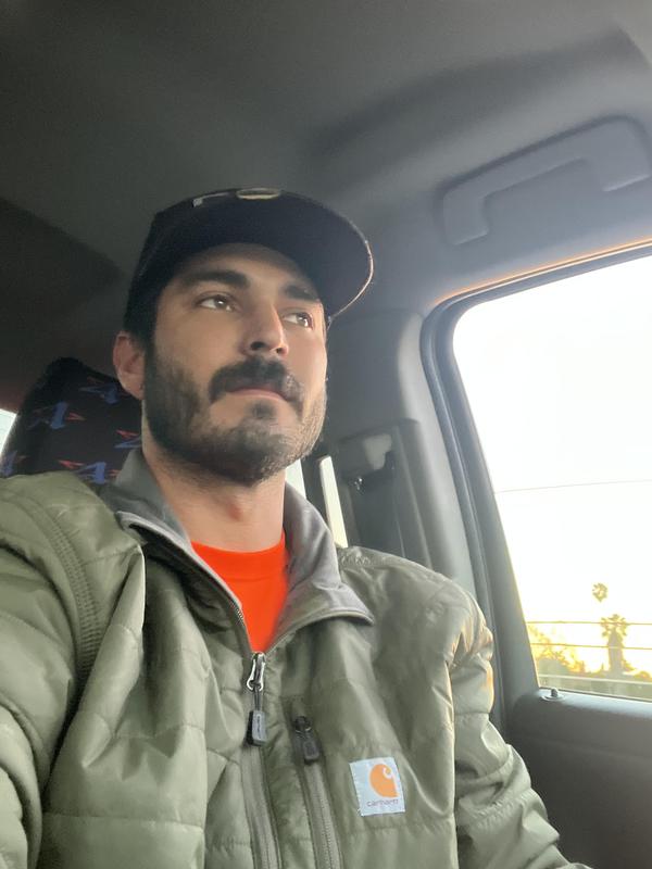 This jacket is super comfortable since it's not bulky and keeps me very warm at work.