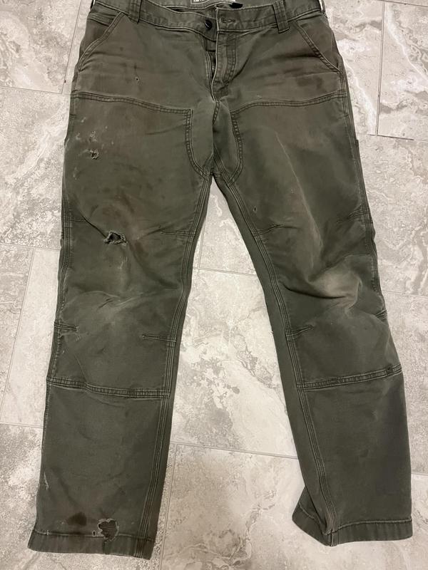 Pants after 4 mo of work, wearing once per week.