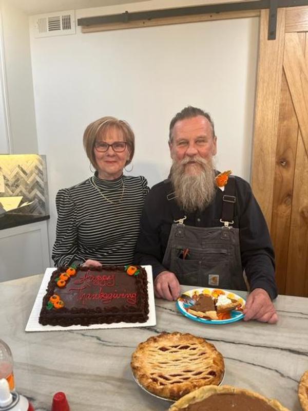 Thanksgiving celebration wearing my favorite CARHARTT shirt and coveralls.