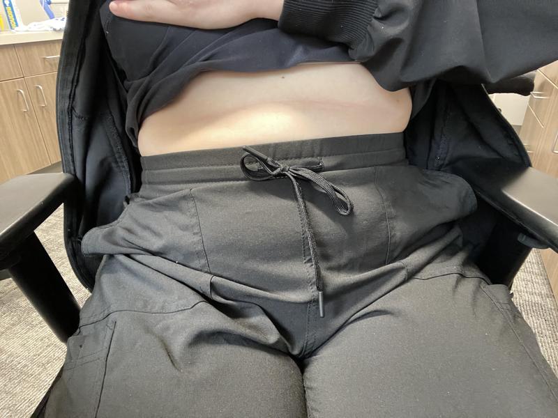 They def squeeze when I sit, I hike them up pretty high to avoid it.