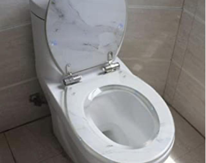 articulations en acier inoxydable Abattant de siège toilette en marbre noir 