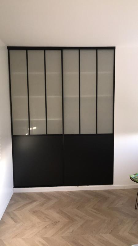 2 Portes De Placard Coulissantes Noires Atelier 180 X 250 Cm Castorama