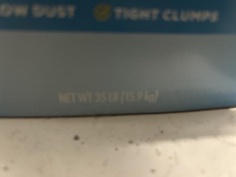 Box states 40lbs, poured it into a 35lbs container and it’s much less lol