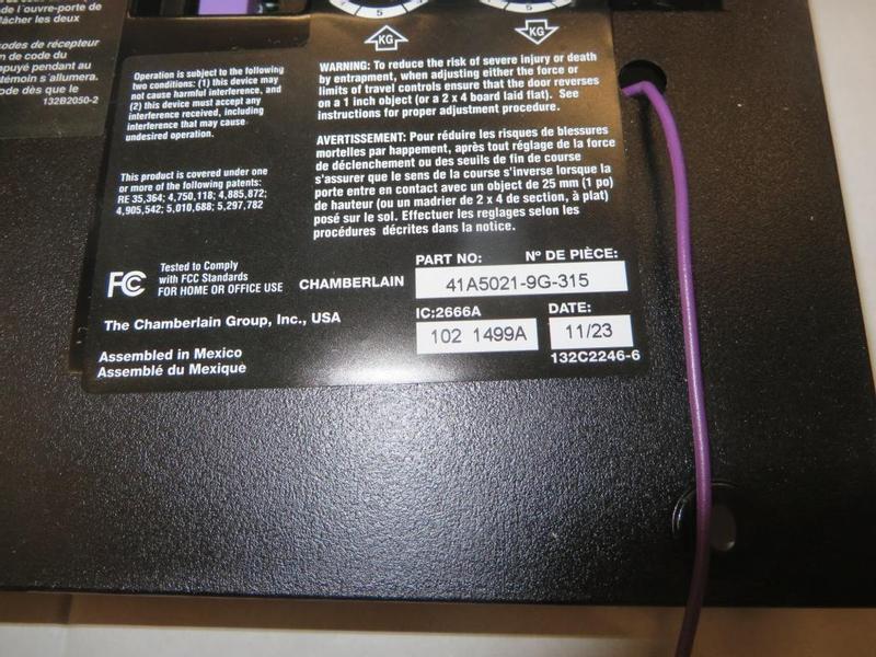 041A5021-9G-315 | Receiver Logic Board, 315MHz, ATS | Chamberlain