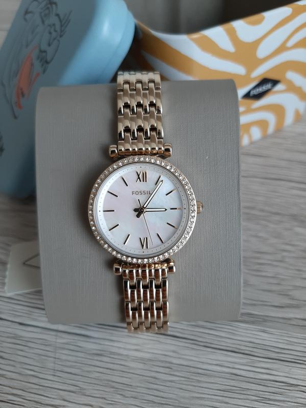 Carlie Edelstahl Fossil Metallband Damenuhr Carlie Fossil Gold Uhr