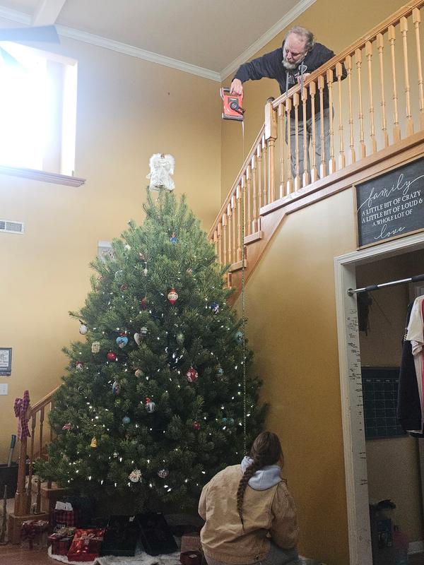 Girls had to know the height of our tree!