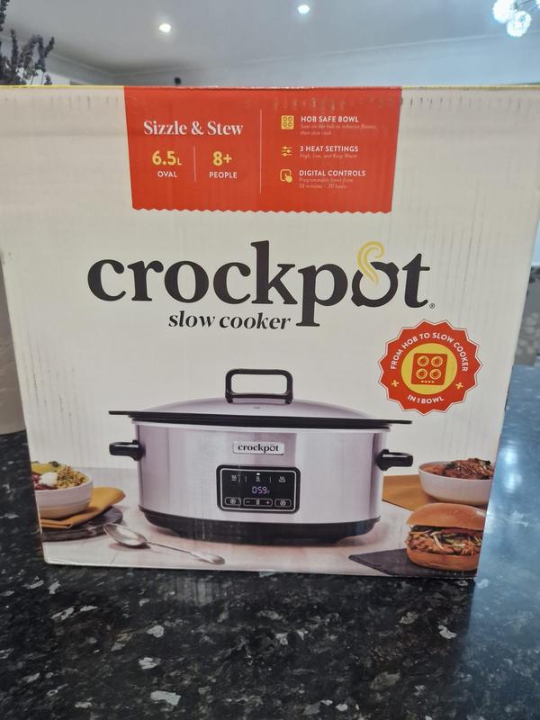 Crockpot CSC112 6.5L Digital Sizzle & Stew Slow Cooker with Induction ...