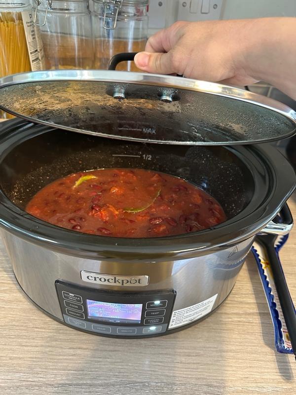 CROCK-POT , TimeSelect programmeerbare slowcooker | Maaltijdplanning en programmeerbaar digitaal display | 5,6L (7 personen) | Warmhoudinstelling | roestvrij staal [CSC066X