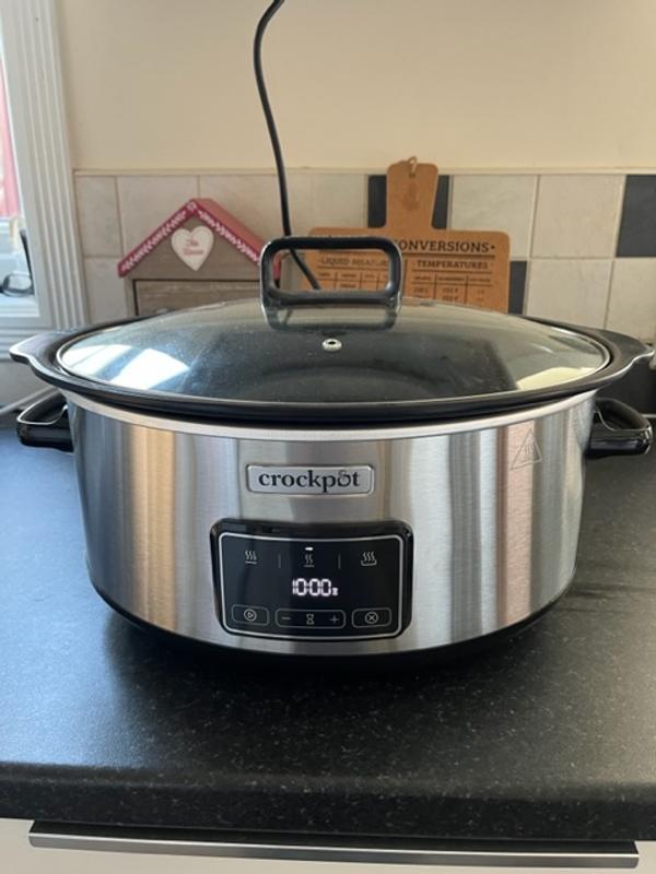 Crockpot Sizzle & Stew Digitale Kookplaat, 6,5 L  8 Personen Uitneembare Kom Geschikt Voor Inductiekookplaten Vlees En Groenten Eu Stekker 2 Polig Roestvrij Staal Csc112x 749245066