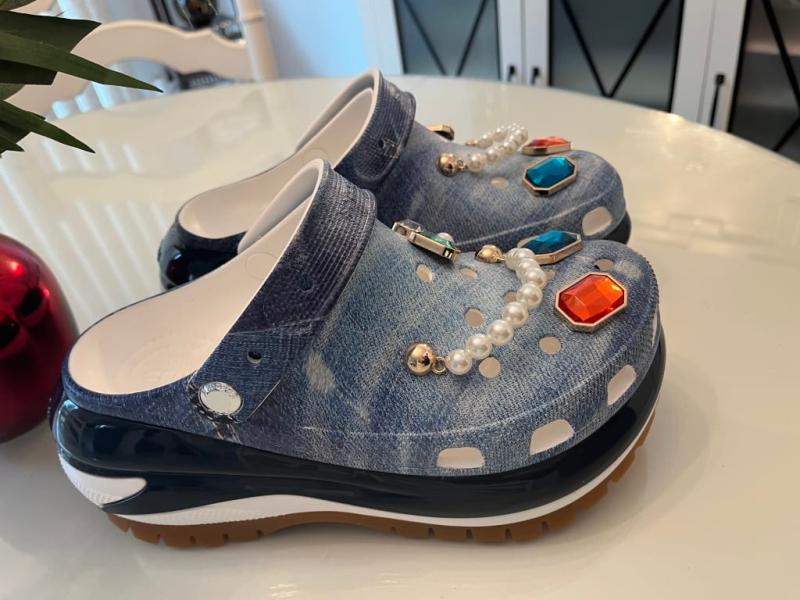 crocs Classic Mega Crush Denim Clog White/Multi 23SS-I