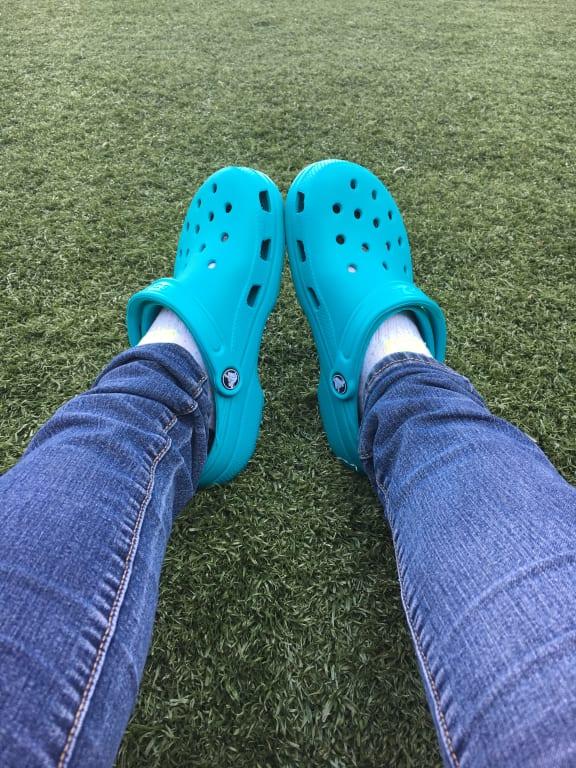 Pool blue crocs hotsell