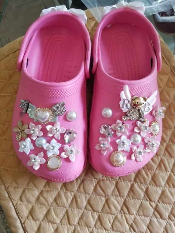 Custom Iconic Crocs with BLING CHARMS PURPLE C10 EC